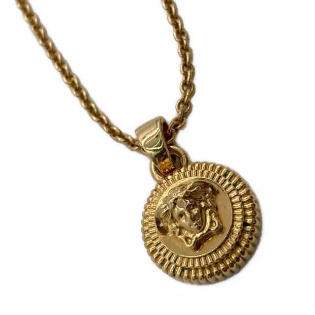 Versace Medusa Biggie Pendant Necklace Gold Authentic
