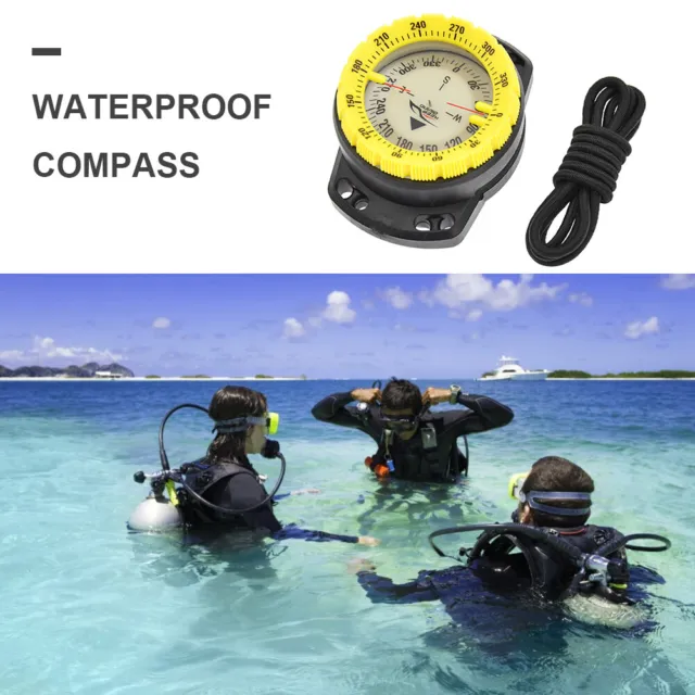 Outdoor-Camping-Kompass, wasserdicht, leuchtend, Unterwasseruhr (gelb) 2
