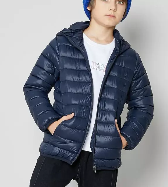 New Kids Child Light Weight Cotton Jacket Hooded Coat Boys Winter Outerwear Gift