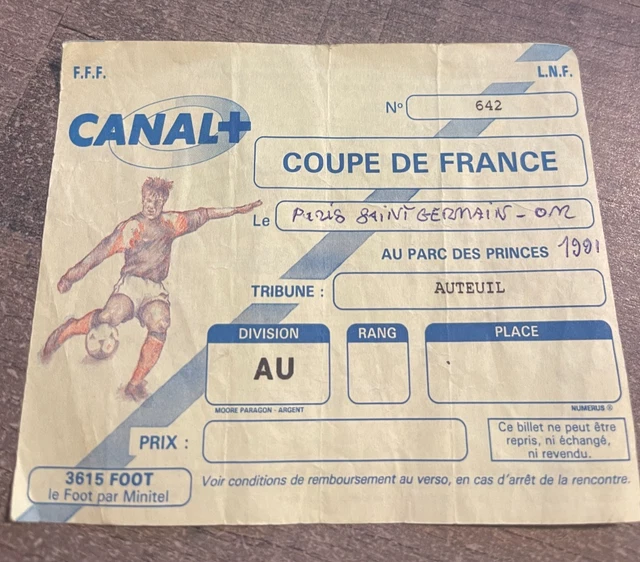 Ticket Double OM Marseille Vs Monaco - Saison 1992/93 - Collector Football Vintage