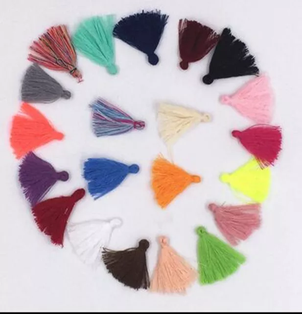 100pcs Color mixing Cotton Thread Tassel Charm Pendant  3cm/1.2 inches