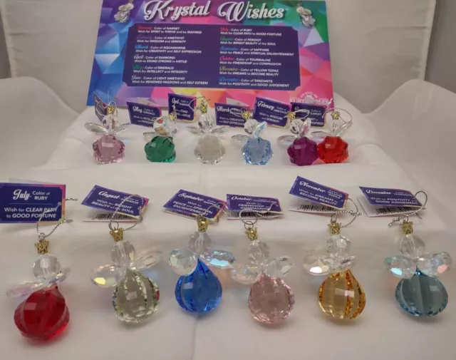 Angels Birthstone Ornaments Krystal  Wishes  by Kurt S Adler/ea sold separately