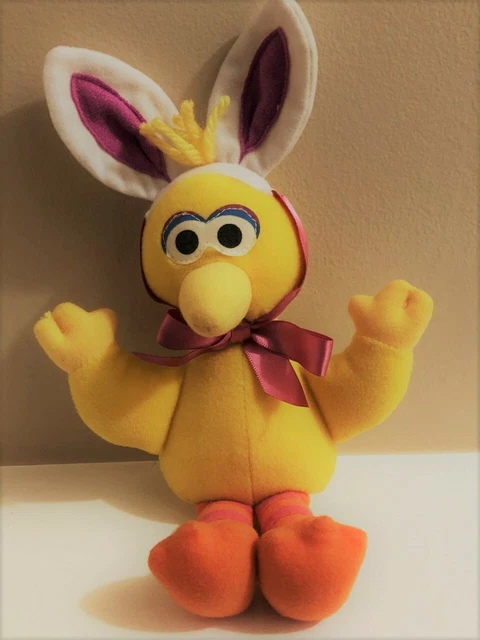 Vintage SESAME STREET Easter Bunny BIG BIRD Stuffed Animal PLUSH Fisher Price