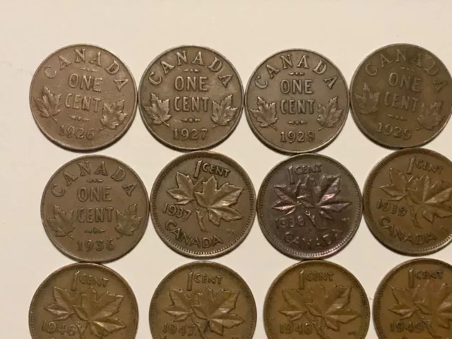 Canada 1926  - 2012  - 1 Cent Canadian Penny -  87 years of pennies 2