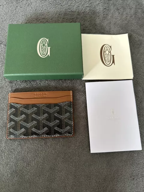 goyard card holder brown