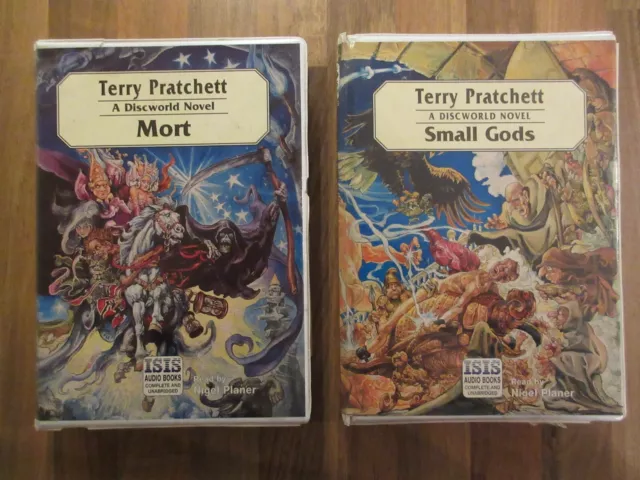 Terry Pratchett: Mort and Small Gods Discworld Novels. Audio Cassettes. Vintage.