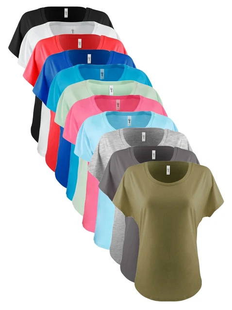 Donna Next Level Donna Misto Cotone Dolman Manica Larga T-Shirt Tee