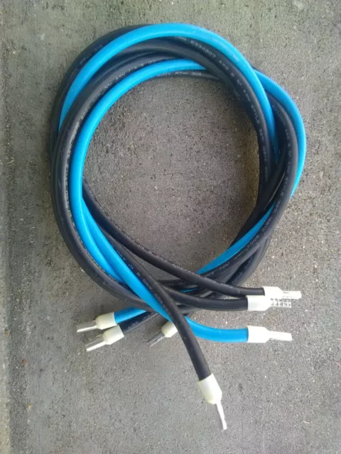 4 x 90cm : fils / câble d'alimentation HO7-VK 10 mm² 10mm2 souple + embouts