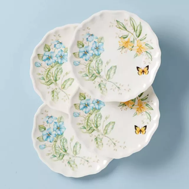 Lenox BUTTERFLY MEADOW MELAMINE  Dinner PLATES  S/4    (Set of Four)