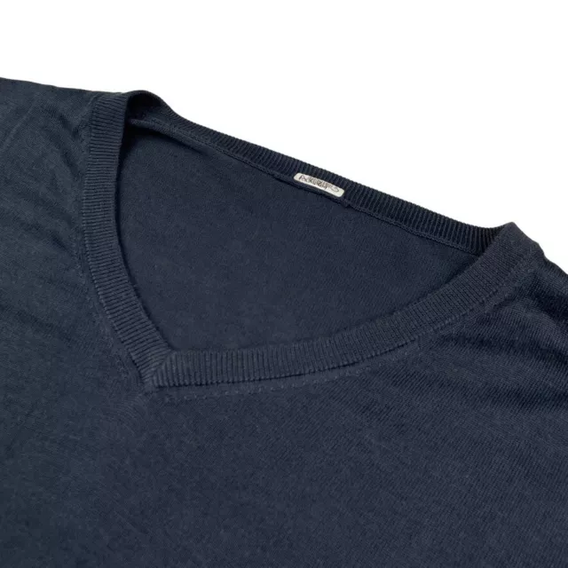 Giorgio Armani Collezioni Men's 100% Wool V-Neck Sweater Navy • Italy • Large