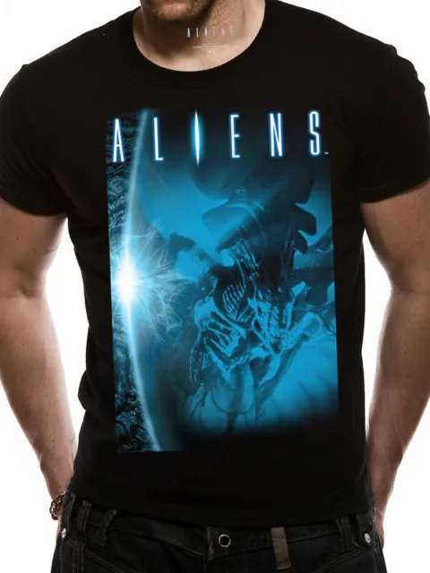 T-SHIRT UOMO - ALIENS - Idea Regalo - Film/Movie Horror Taglia XL NERA