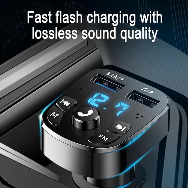 Bluetooth FM Transmitter Dual USB Car Charger MP3 Player Fast Charger Adapter
