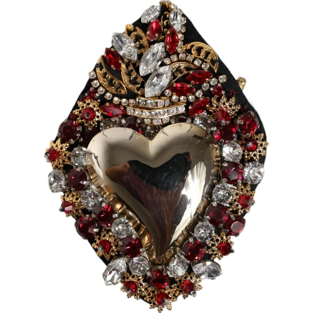 Broche Cœur En Laiton Style Art Nouveau - Dimensions 25x28mm (Occasion)