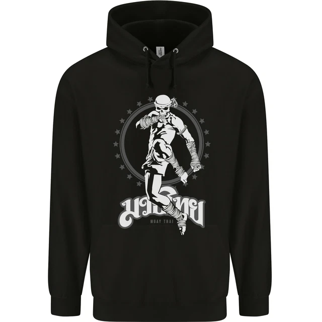 Muay Tailandese Scheletro Mma Misto Arti Marziali Bambini Felpa con Cappuccio