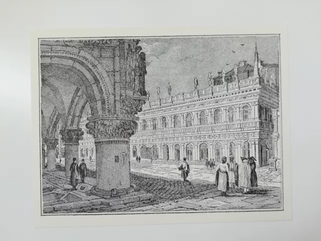 Clipping Ritaglio Illustrazione Le Procuratie Venezia nel 1800