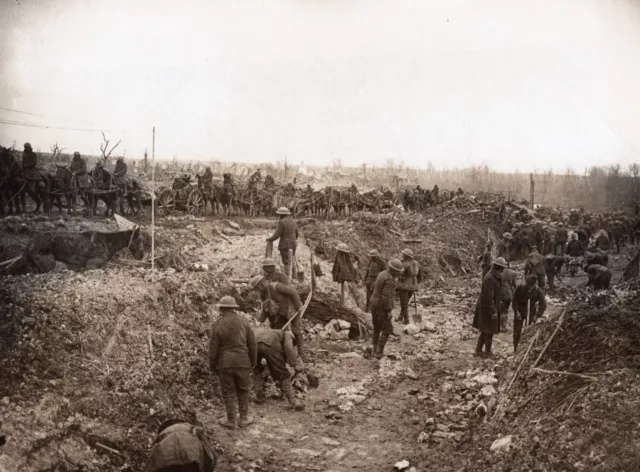 British Troops Passchendaele battle WWI old Photo 1917'