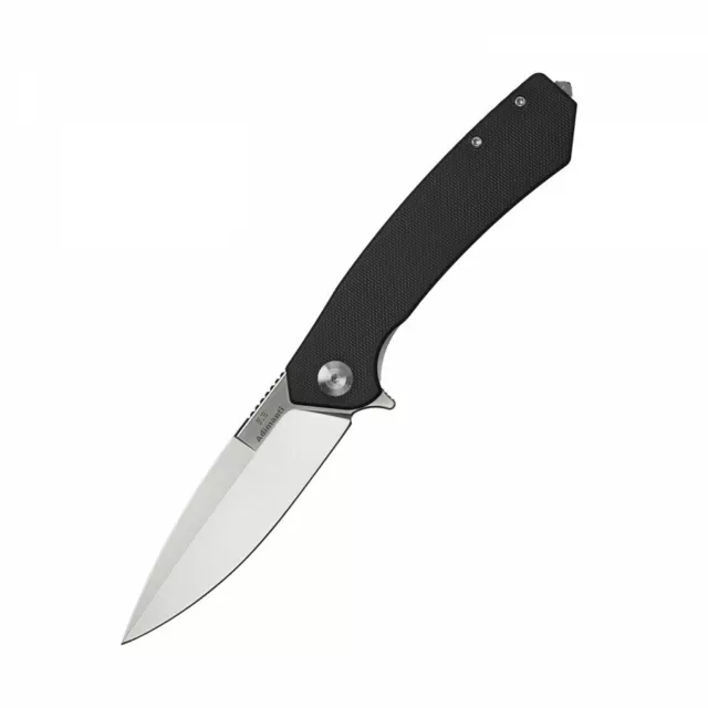 Ganzo Skimen Folding Knife Black G10 Handle Drop Point D2 GRY Plain Edge SK001BK