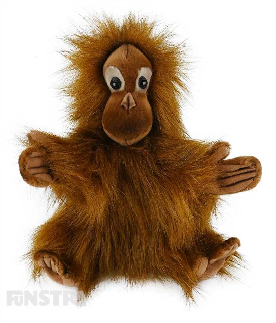 Realistic Animal Puppets HANSA ORANGUTAN PUPPET Realistic Sea Creatures Animal Hand Puppet Plush ...