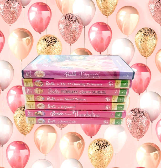 Barbie Classic Movie DVDs Bulk Bundle Island Princess Rapunel Mattel G Rated