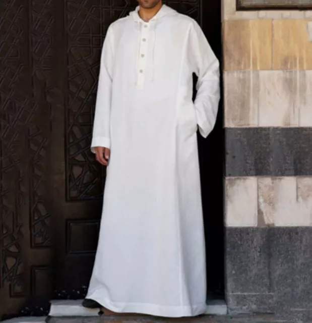 Muslim Arab Abaya Kaftan Dress Men Islam Thobe Robe Thoub Jubba Dishdasha Robe