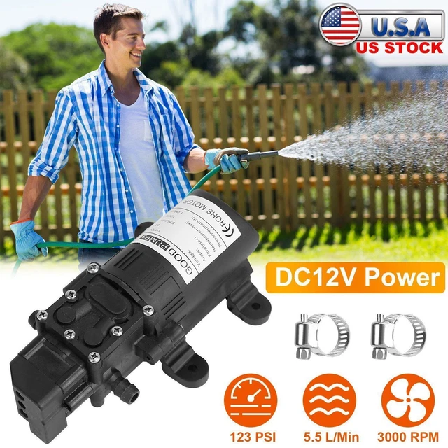 12V High Pressure Water Pump 123PSI Self Priming Sprayer Diaphragm Auto Switch 12V High Pressure Water Pump 123PSI Self Priming Sprayer Diaphragm Auto Switch
