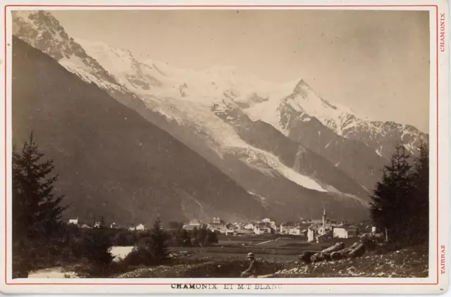 Tairraz, France, Chamonix, Chamonix et Mont Blanc  vintage albumen print, carte