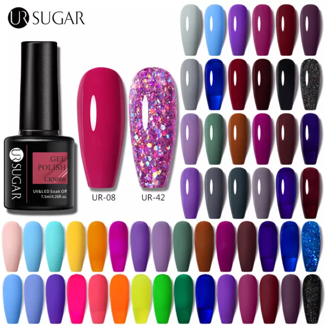 UR SUGAR Pailletten Farbe Gel Nagellack LED Soak Off UV Gel Lack Top Base Gel