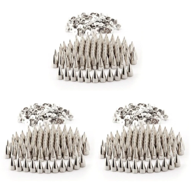 300 Pcs Rivets Spikes DIY Cone Screwback Zinc Alloy