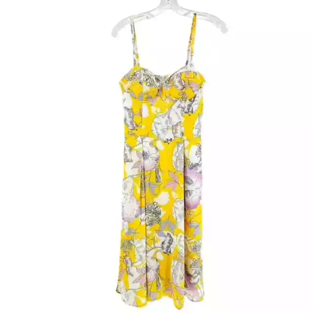 Yumi Kim S Floral Feminine Bora Bora Yellow Prima Donna Sleeveless Midi Dress