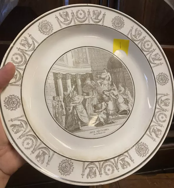 Plat Assiette Faïence Fine Empire Restauration XIXeme Creil 1