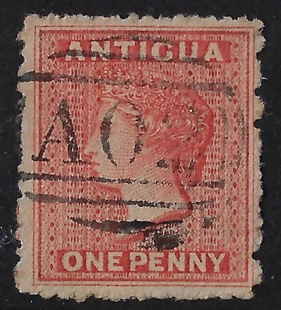 Antigua 1867 QV, 1d vermillion, sg 7/Scott 3, wmk small star, p. 15, used (aa287