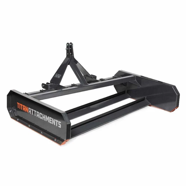 Titan Attachments 7' Land Leveler and Grader For 3 PT Tractor Fits Cat 1 and 2