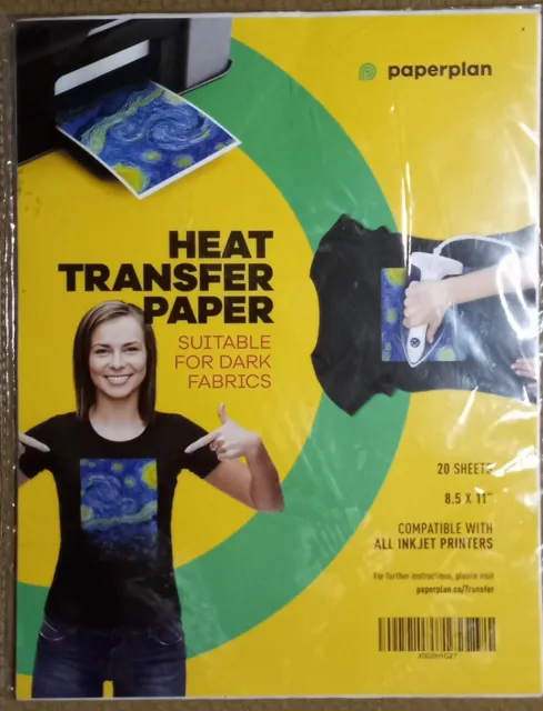 Heat Transfer Dark Light Paper for T Shirts 100 Sheets, 8.5 X 11