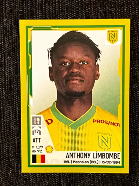 Sticker Panini Championnat Foot 2022 Anthony Limbombe Nantes # 310 New Mint