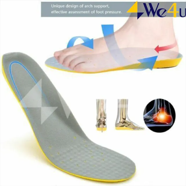 Work Boots Orthotic Foot Arch Heel Support Shoe Inserts Massaging Gel Insoles.