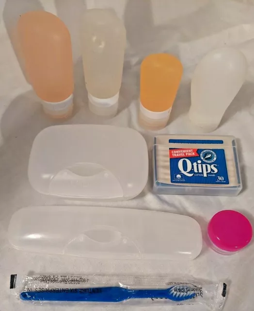 GoToob Travel Toiletry Shave BATH 9 PLASTIC approved carryon fluid TUBES