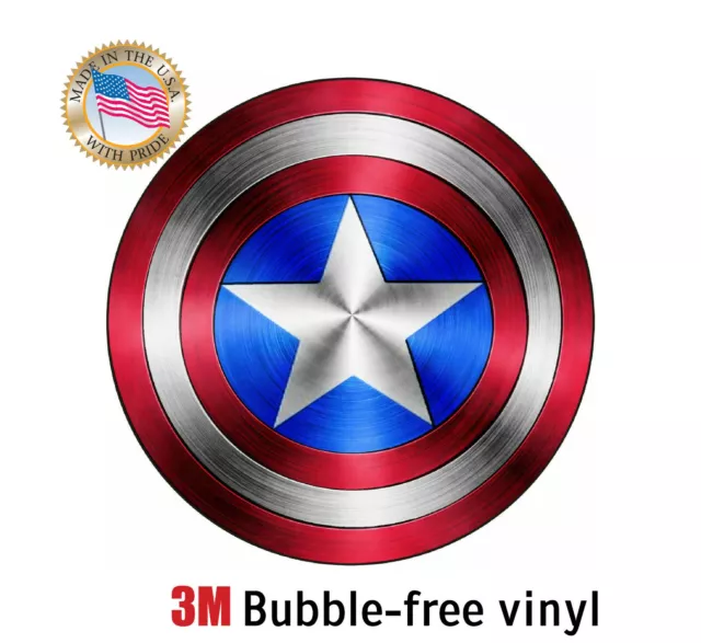 Captain America Shield Logo Comic Superhero Vinyl Decal Sticker