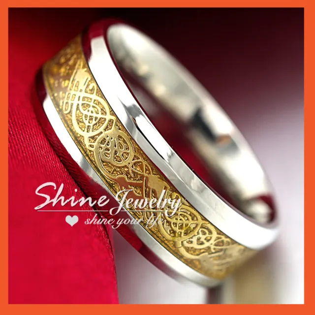 Mens Titanium 316L Steel Gold Silver Celtic 8Mm Eterinty Wedding Band Rings Gift