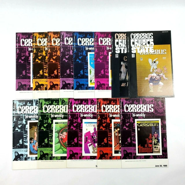 Cerebus Bi-Weekly + Church & State 13 Aardvark-Vanaheim Comic Book Lot