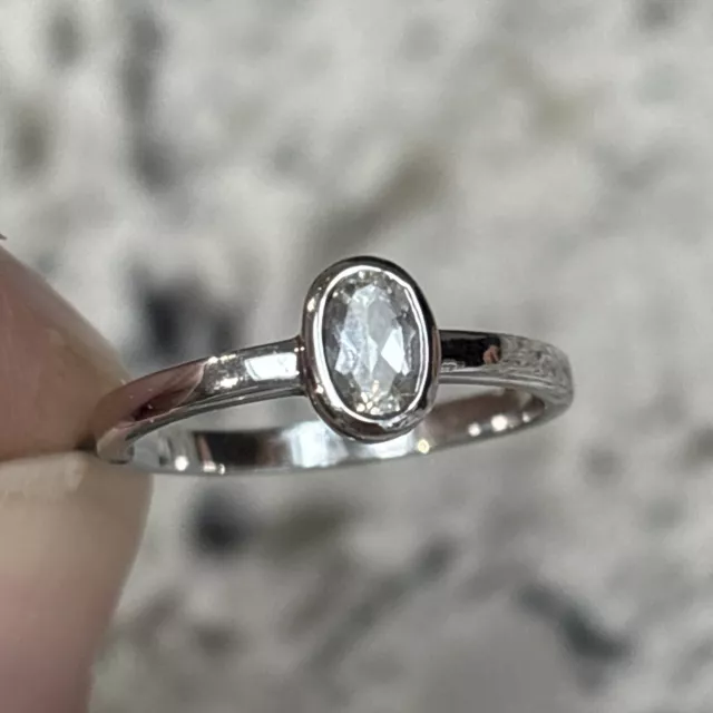 ✨BNWT White Topaz Sterling Silver Ring, Size N-O 0.47cts, Solitaire