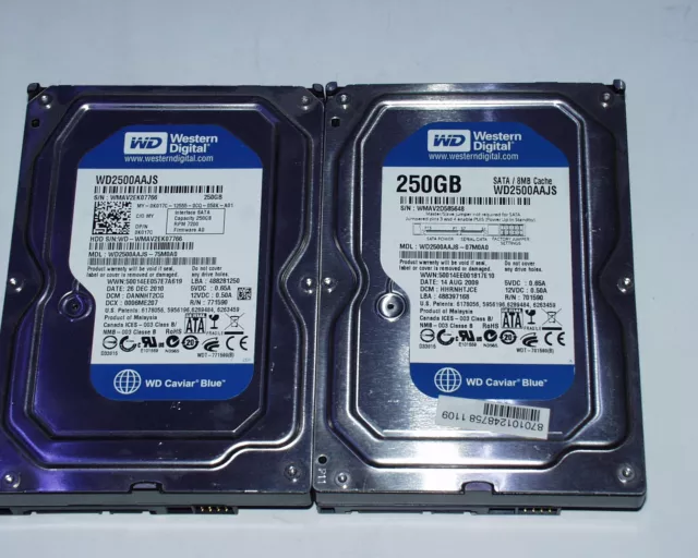 Western Digital WD2500AAJS 250 GB SATA ** geprüft ** SMART ok