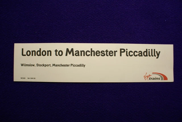 LONDON TO MANCHESTER Piccadilly Wc046 Virgin Trains Carriage Window ...