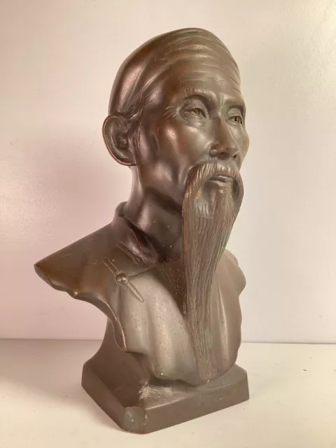 RARE Antique Ho Chi Minh (1890-1969)  Bronze Sculpture Vietnamese Politician