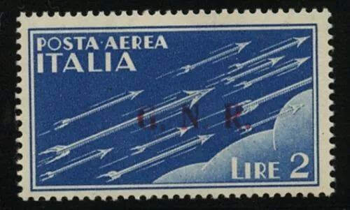 1944 Repubblica Sociale (RSI) - Posta Aerea G.N.R. 2 L. Brescia III tipo MH*