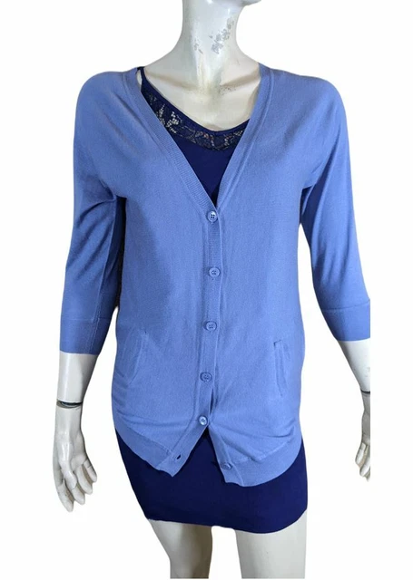 G RARD DAREL Taille 36 Superbe gilet bleu femme en Soie et