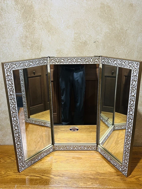 Vintage Nutone Scovill Trifold Heavy Duty Mirror. Table Top And Mountable