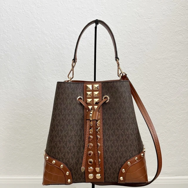 Mercer gallery medium logo and 2025 studded crocodile embossed leather shoulder bag