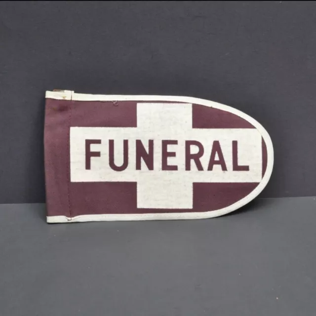 Letrero de doble cara cementerio luto de lona púrpura de colección procesión funeraria