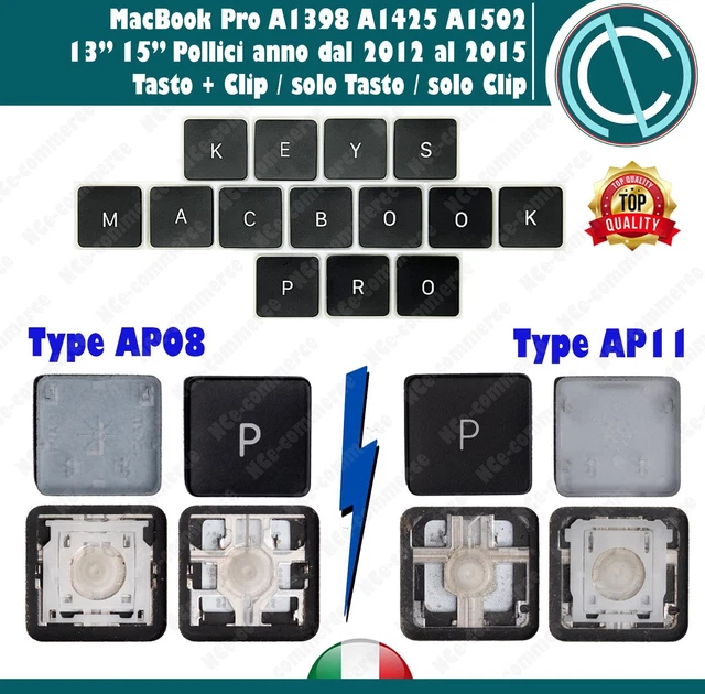 Tasti Keys Clip Ap08 Ap11 Per Apple Macbook Pro Retina 13" 15" A1502 A1425 A1398