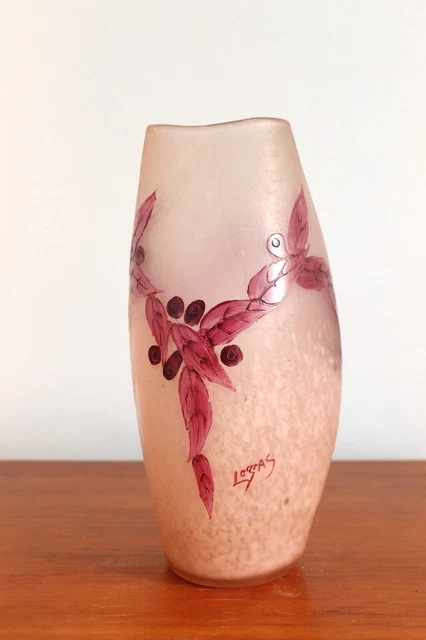 Vase Ovoïde Rubis T. Legras - Art Verrier Français - Hauteur 29 Cm